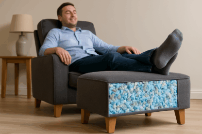 man with feet up mixed shredded crumb
