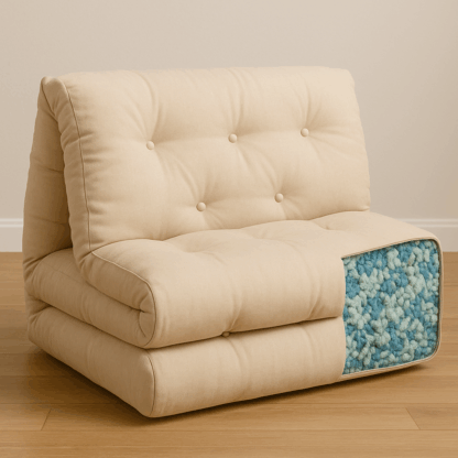 Futon mattress with mixed shredded foam