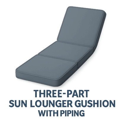 3 Part Sun Lounger with Piping