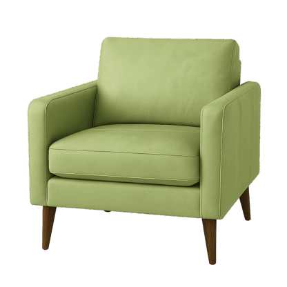 Arm Chair in Pistachio Faux Leather