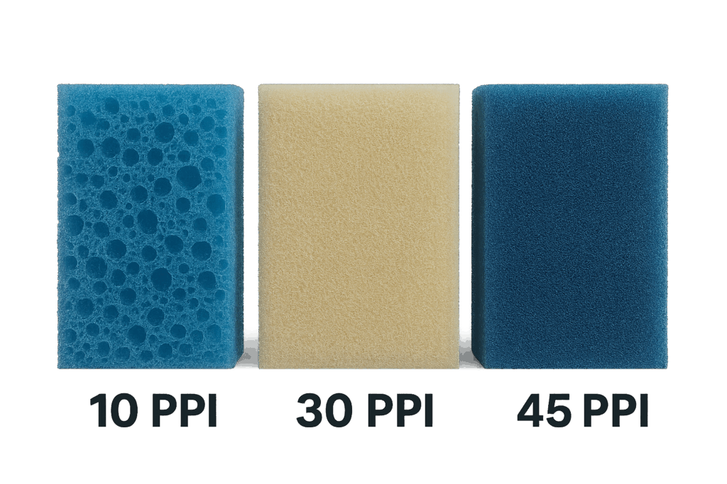 10, 30 & 45 PPI Reticulated Quick-Dry Foam