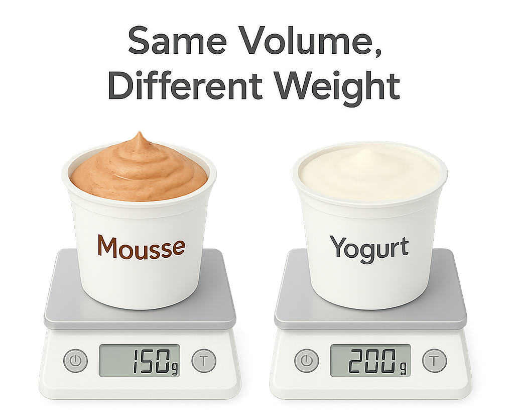 Same Volume Different Weight 