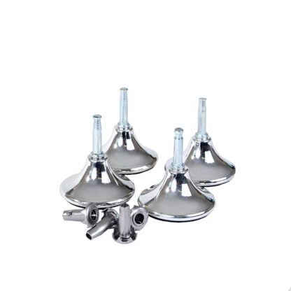 set of 4 Chrome Mushroom Glides & Sockets