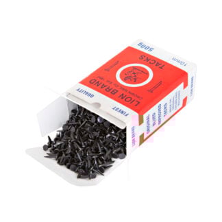 Lion Brand Blued Cut Upholstery Tacks – 500g box, Fine or Improved head, premium steel for professional upholstery