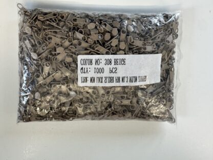 Clearance Beige No3 Zip sliders Bag of 1000