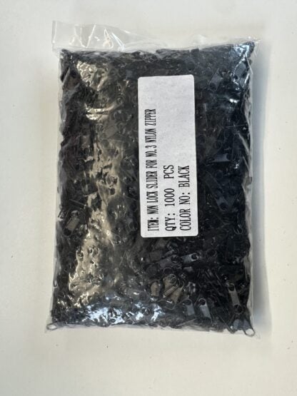 Clearance Black No3 Zip sliders Bag of 1000