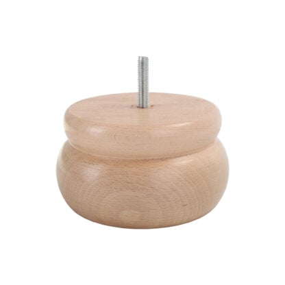 Shaped Wooden Bun Foot 125mm diameter x 80mm - Image 2