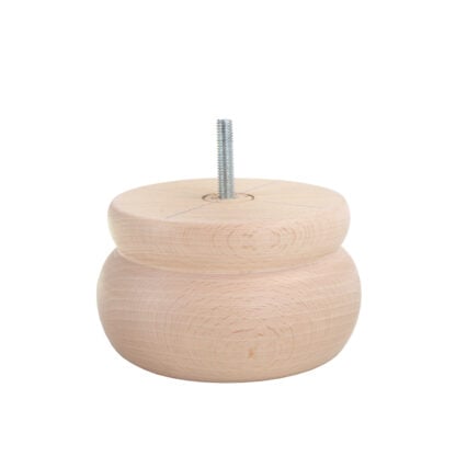 Shaped Wooden Bun Foot 125mm diameter x 80mm - Image 4