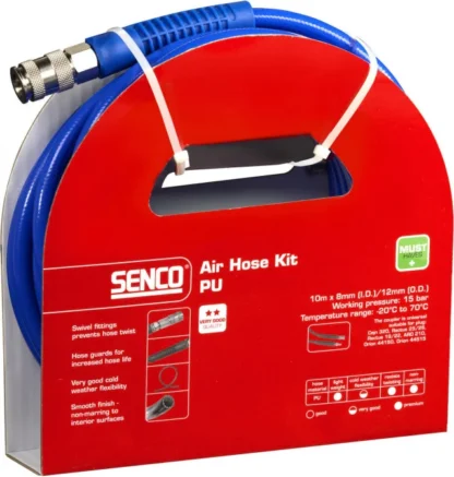 Senco Air Hose Kit 10mtr x 6.5mm Hose With Swivel Fittings