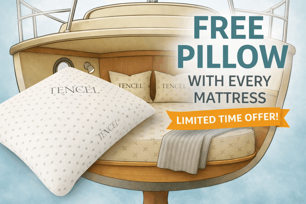 Free Pillow offer with every V berth mattress 
