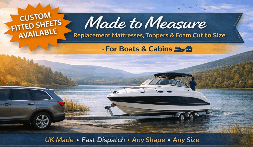 Custom size boat mattress replacement foam for cabin cruiser and marine cabins UK
